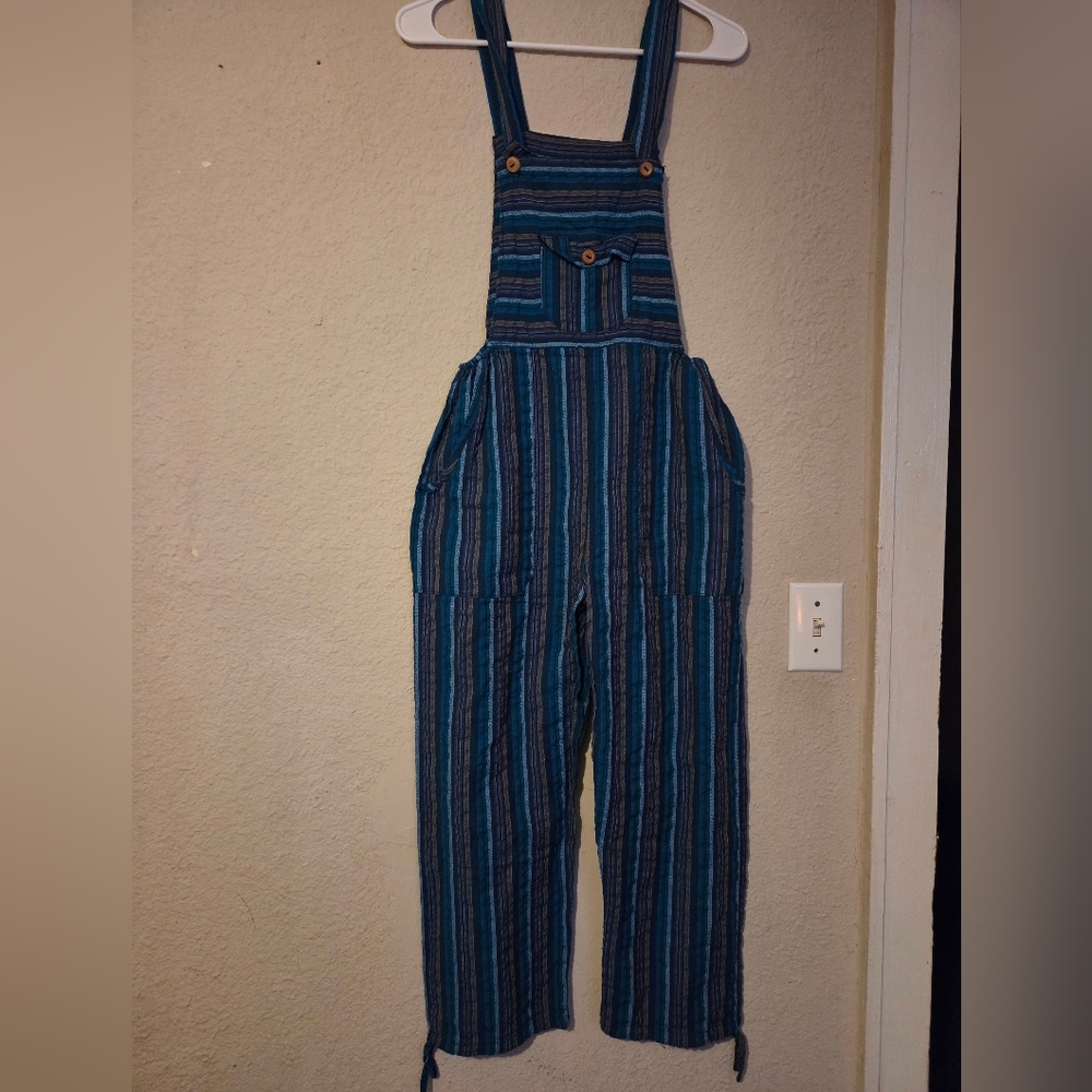 Striped Blue Overalls for Women